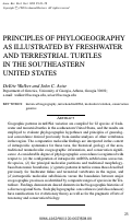 Cover page: PRINCIPLES OF PHYLOGEOGRAPHY AS ILLUSTRATED BY FRESHWATER AND TERRESTRIAL TURTLES IN THE SOUTHEASTERN UNITED STATES
