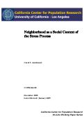 Cover page: Neighborhood as a Social Context of the Stress Process