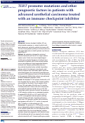 Cover page: TERT promoter mutations and other prognostic factors in patients with advanced urothelial carcinoma treated with an immune checkpoint inhibitor