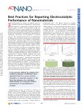 Cover page: Best Practices for Reporting Electrocatalytic Performance of Nanomaterials