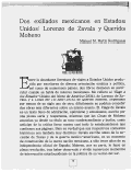 Cover page: “Dos exiliados mexicanos en Estados Unidos: Lorenzo de Zavala y Querido Moheno”