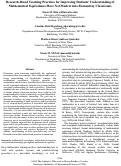 Cover page: Research-Based Teaching Practices for Improving Students’ Understanding ofMathematical Equivalence Have Not Made it into Elementary Classrooms