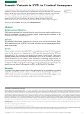 Cover page: Somatic Variants in SVIL in Cerebral Aneurysms