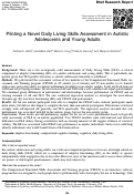 Cover page: Piloting a Novel Daily Living Skills Assessment in Autistic Adolescents and Young Adults