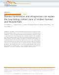 Cover page: Disease transmission and introgression can explain the long-lasting contact zone of modern humans and Neanderthals.