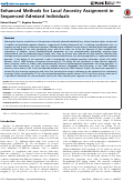 Cover page: Enhanced Methods for Local Ancestry Assignment in Sequenced Admixed Individuals