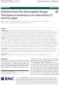 Cover page: CAZymes from the thermophilic fungus Thermoascus aurantiacus are induced by C5 and C6 sugars