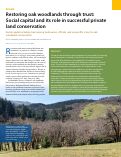 Cover page: Restoring oak woodlands through trust: Social capital and its role in successful private land conservation