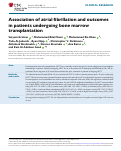 Cover page: Association of atrial fibrillation and outcomes in patients undergoing bone marrow transplantation