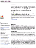 Cover page: Health information technology interventions and engagement in HIV care and achievement of viral suppression in publicly funded settings in the US: A cost-effectiveness analysis.