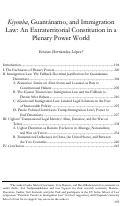 Cover page: Kiyemba, Guantánamo, and Immigration Law: An Extraterritorial Constitution in a Plenary Power World