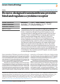 Cover page: De novo-designed transmembrane proteins bind and regulate a cytokine receptor.