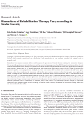 Cover page: Biomarkers of Rehabilitation Therapy Vary according to Stroke Severity