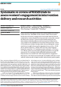 Cover page: Systematic re-review of WASH trials to assess womens engagement in intervention delivery and research activities.