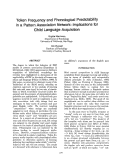 Cover page: Token Frequency and Phonological Predictability in a Pattern Association Network: Implications for Child Language Acquisition