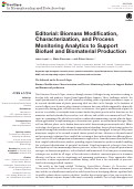 Cover page: Editorial: Biomass Modification, Characterization, and Process Monitoring Analytics to Support Biofuel and Biomaterial Production