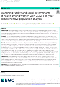 Cover page: Examining rurality and social determinants of health among women with GDM: a 15-year comprehensive population analysis.