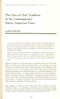 Cover page: The Uses of Oral Tradition in Six Contemporary Native American Poets