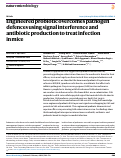 Cover page: Engineered probiotic overcomes pathogen defences using signal interference and antibiotic production to treat infection in mice.