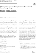 Cover page of Thermo-hydro-mechanical analysis of subsurface ice-based thermal energy storage