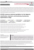 Cover page: ACVIM consensus statement guidelines for the diagnosis, classification, treatment, and monitoring of pulmonary hypertension in dogs