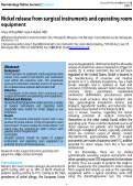 Cover page: Nickel release from surgical instruments and operating room equipment