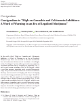 Cover page: Corrigendum to High on Cannabis and Calcineurin Inhibitors: A Word of Warning in an Era of Legalized Marijuana.