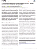 Cover page: California dreaming: Why environmental justice is integral to the success of climate change policy.