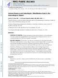 Cover page: Volume Balance and Intradialytic Ultrafiltration Rate in the Hemodialysis Patient