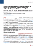 Cover page: Colony-Stimulating Factor 1 Receptor Signaling Is Necessary for Microglia Viability, Unmasking a Microglia Progenitor Cell in the Adult Brain