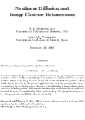 Cover page: Nonlinear diffusion and image contour enhancement