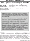 Cover page: Making A Difference: Launching a Multimodal, Resident-Run Social Emergency Medicine Program