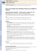 Cover page: ‘Race’ and Prostate Cancer Mortality in Equal-access Healthcare Systems