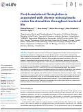 Cover page: Post-translational flavinylation is associated with diverse extracytosolic redox functionalities throughout bacterial life