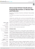 Cover page: Intracranial Arterial Calcifications: Potential Biomarkers of Stroke Risk and Outcome