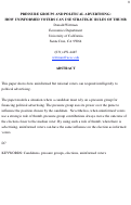 Cover page: Pressure Groups And Political Advertising:  How Uninformed Voters Can Use Strategic Rules Of Thumb