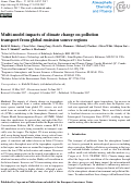 Cover page: Multi-model impacts of climate change on pollution transport from global emission source regions