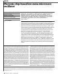 Cover page: Photonic chip-based low-noise microwave oscillator.