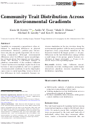 Cover page: Community Trait Distribution Across Environmental Gradients