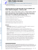 Cover page: Fatal Transplant-Associated West Nile Virus Encephalitis and Public Health Investigation—California, 2010