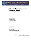 Cover page: Urban Neighborhood Context and Mortality in Late Life