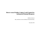 Cover page: Direct versus Facility Centric Load Control for Automated Demand Response