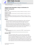 Cover page: Targeted Protein Degradation: Design Considerations for PROTAC Development