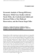 Cover page: Economic Analysis of Energy-Efficiency Measures: Tribal Case Studies with the Yurok Tribe, the Confederated Salish and Kootenai Tribes of the Flathead Reservation, and the Pascua Yaqui Tribe