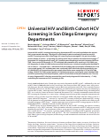 Cover page: Universal HIV and Birth Cohort HCV Screening in San Diego Emergency Departments