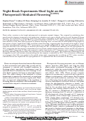 Cover page: Night-Break Experiments Shed Light on the Photoperiod1-Mediated Flowering