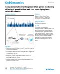 Cover page: Complementation testing identifies genes mediating effects at quantitative trait loci underlying fear-related behavior.