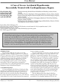Cover page: A Case of Severe Accidental Hypothermia Successfully Treated with Cardiopulmonary Bypass
