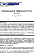 Cover page: A New System of Top-Up Fees: A Brief on the Market Response of English Universities and Colleges