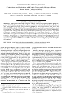 Cover page: Detection and Isolation of Exotic Newcastle Disease Virus from Field-Collected Flies